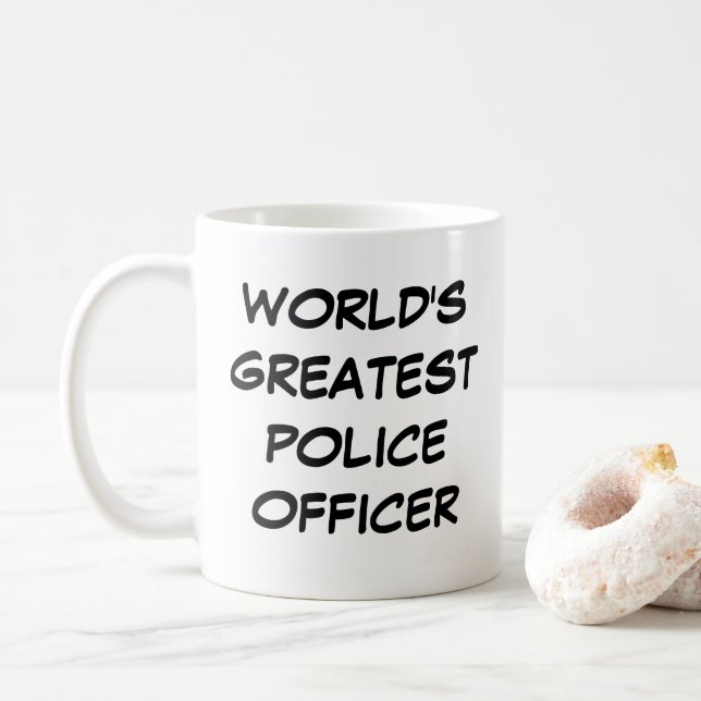 Caneca De Café "Maior Policial do Mundo" Mug (Com Donut)