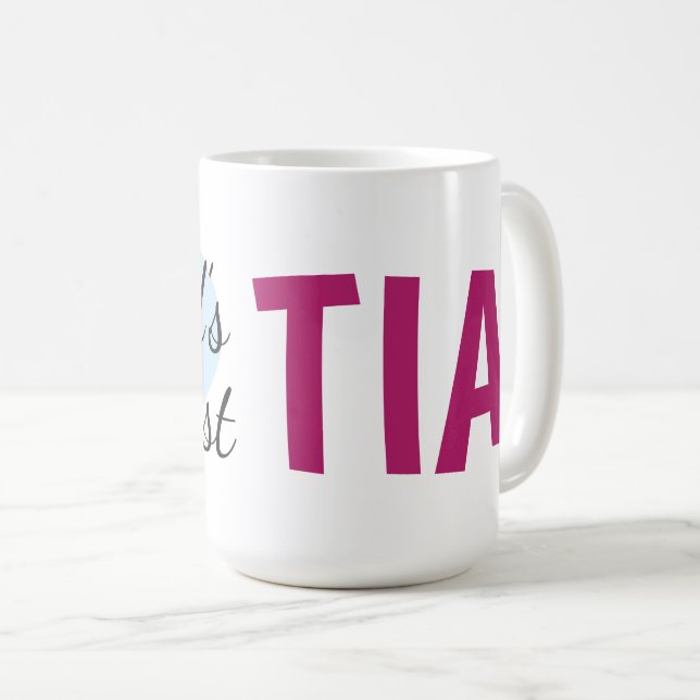 Caneca De Café Maior Tia do Mundo (15 oz) Café Mug (Frente Esquerda)