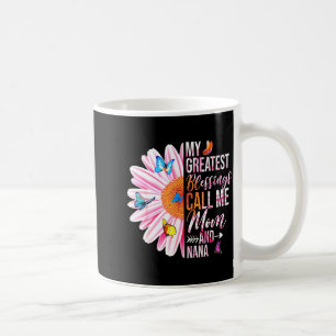 Caneca De Café Maiores bênçãos chamam mãe e nana feliz dia das mã
