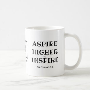 Caneca De Café MAIS ALTO ASPIRE Christian Monograma Coffee Mug