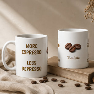 Caneca De Café Mais Café Menos Desânimo Nome Divertido de Café