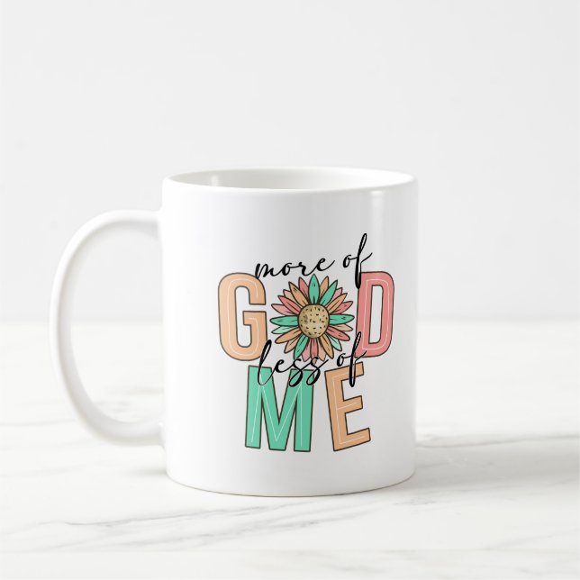 Caneca De Café Mais de Deus menos de mim cristão inspirador (Esquerda)