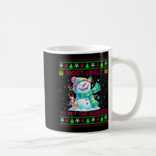 Caneca De Café Mais Propenso a Acariciar a Família de Rena Combin