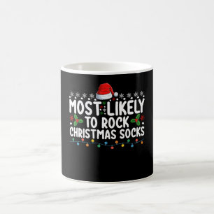 Caneca De Café Mais Propenso a Agitar Meias de Natal Feriado em F