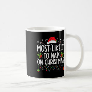 Caneca De Café Mais Propenso a Dormir no Natal Família Pijama de