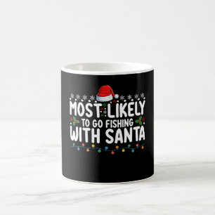 Caneca De Café Mais Propenso a Ir Pescar com o Papai Noel Engraça