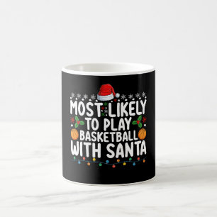 Caneca De Café Mais Propenso a Jogar Basquete com o Papai Noel Na