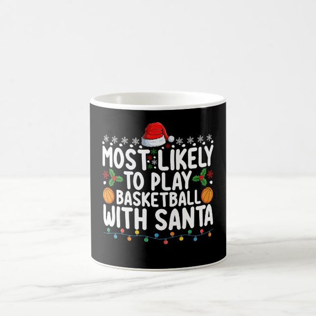 Caneca De Café Mais Propenso a Jogar Basquete com o Papai Noel Na (Centro)