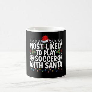 Caneca De Café Mais Propenso a Jogar Futebol com o Natal do Papai