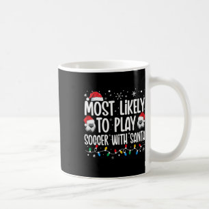 Caneca De Café Mais Propenso a Jogar Futebol com Papai Noel Natal