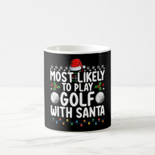 Caneca De Café Mais Propenso a Jogar Golfe com o Papai Noel Natal