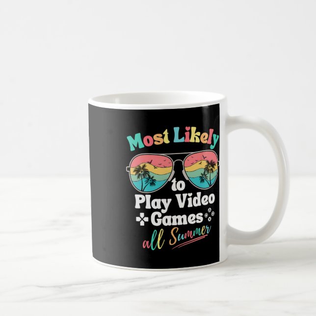 Caneca De Café Mais Propenso a Jogar Video Games Todo Verão Camis (Direita)