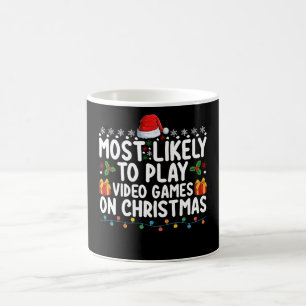 Caneca De Café Mais Propenso a Jogar Videojogos no Natal Gamin