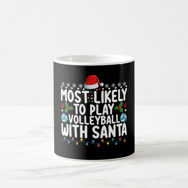 Caneca De Café Mais Propenso a Jogar Volei com Papai Noel Natal (Centro)