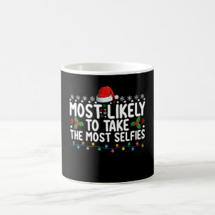 Caneca De Café Mais Propenso a Tirar Mais Selfies Natal