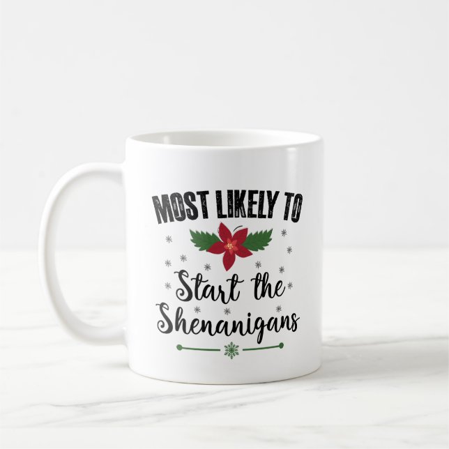 Caneca De Café Mais Provável De Iniciar O Natal Das Travessuras (Esquerda)