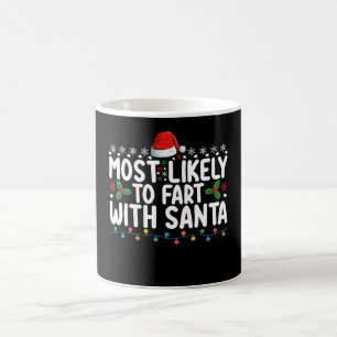 Caneca De Café Mais Provável de Peidar com o Papai Noel Família d