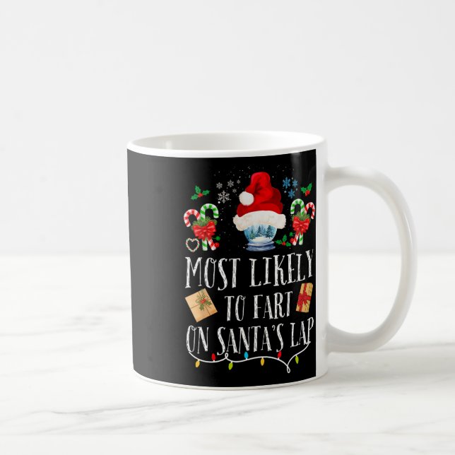 Caneca De Café Mais Provável de Peidar no Colo de Papai Noel Dive (Direita)