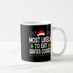 Caneca De Café Mais Provável Para Comer A Família De Natal Santas