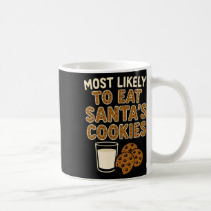 Caneca De Café Mais Provável Para Comer Cookies De Papai noel Mos