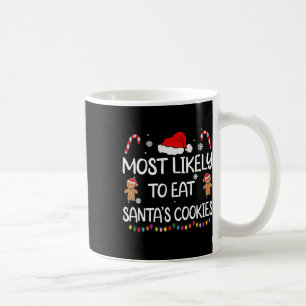 Caneca De Café Mais Provável Para Comer O Natal Da Família Santas