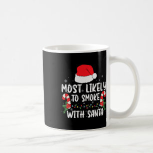 Caneca De Café Mais Provável Para Fumar Com Papais noeis Luzes De