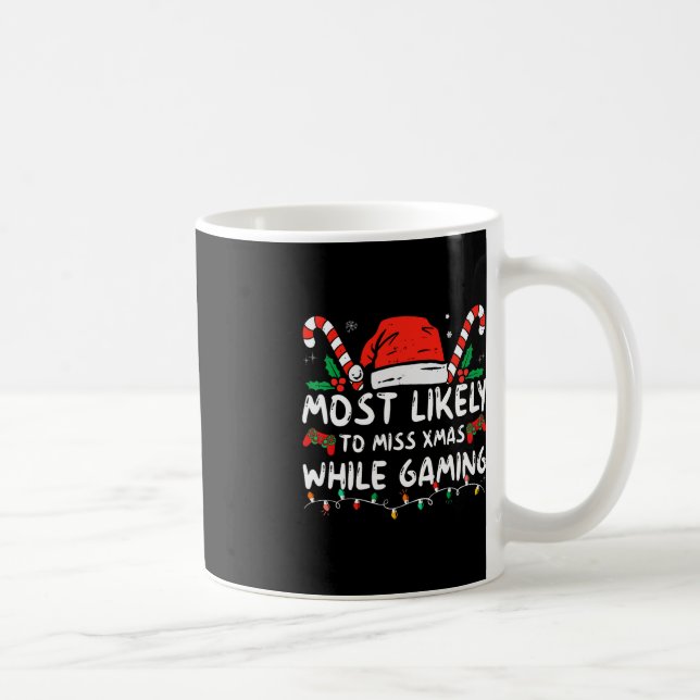 Caneca De Café Mais Provável Para Mentir Xmas Enquanto Joga Mães  (Direita)