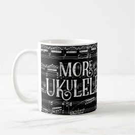 Caneca De Café Mais Quadro do Ukulele - Música Branca Negra