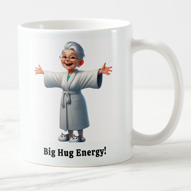 Caneca De Café Mais velho alegre Cidadão em um Robe Cozy (Criador carregado)