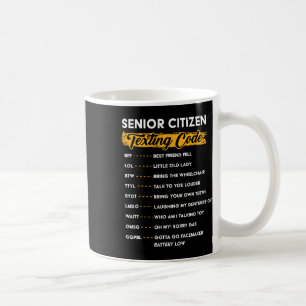 Caneca De Café Mais velho Cidadão&# s Código de Textos Engraçado