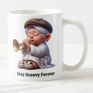 Caneca De Café Mais velho Groovy Legendas de Música Cidadã
