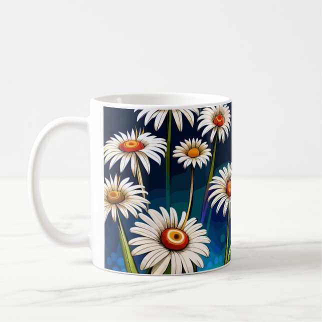 Caneca De Café Mais Visitas: Divertimento Floral e Alegria (Esquerda)