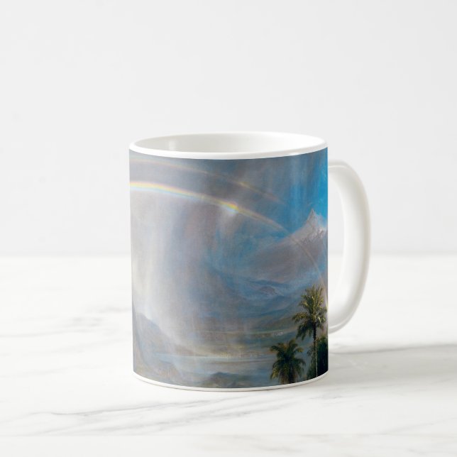 Caneca De Café Majestade da Natureza: Arco-Íris sobre Paraíso Tro (Frente Esquerda)