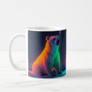 Caneca De Café Majestade Silenciosa: Urso Polar Sob Luzes Nortes