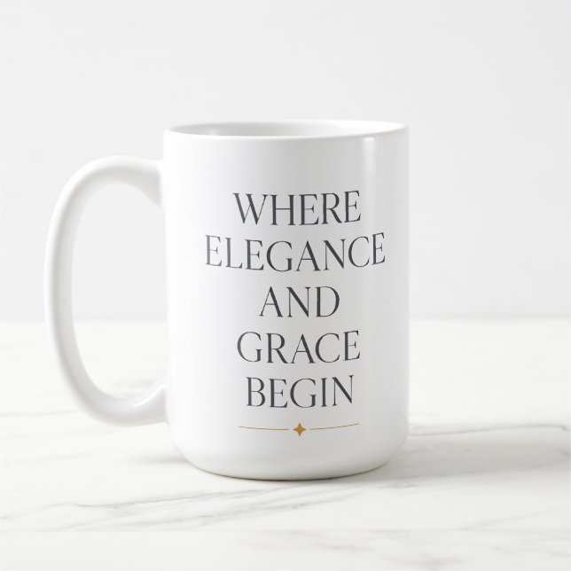 Caneca De Café Majestic Grace Quote (Esquerda)