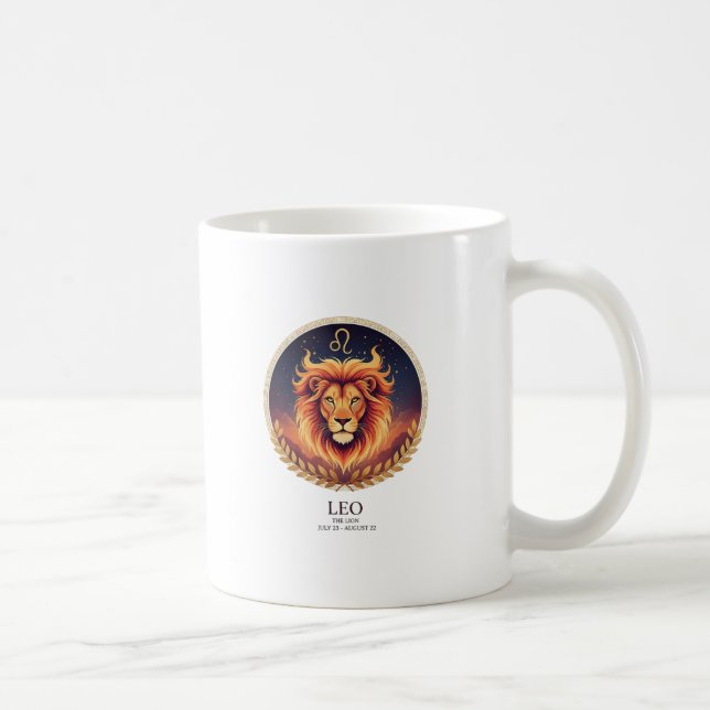 Caneca De Café Majestic Leo Lion Zodiac Gold Illustration Coffee  (Direita)