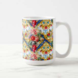 Caneca De Café Majolica, estilo Siciliano, flores