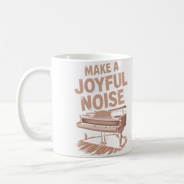 Caneca De Café Make A Joyful Noise Piano Piano Player And Keyboar (Esquerda)
