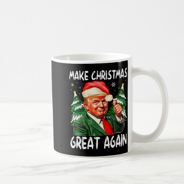 Caneca De Café Make Christmas Great Again Funny Santa Trump 2025  (Direita)