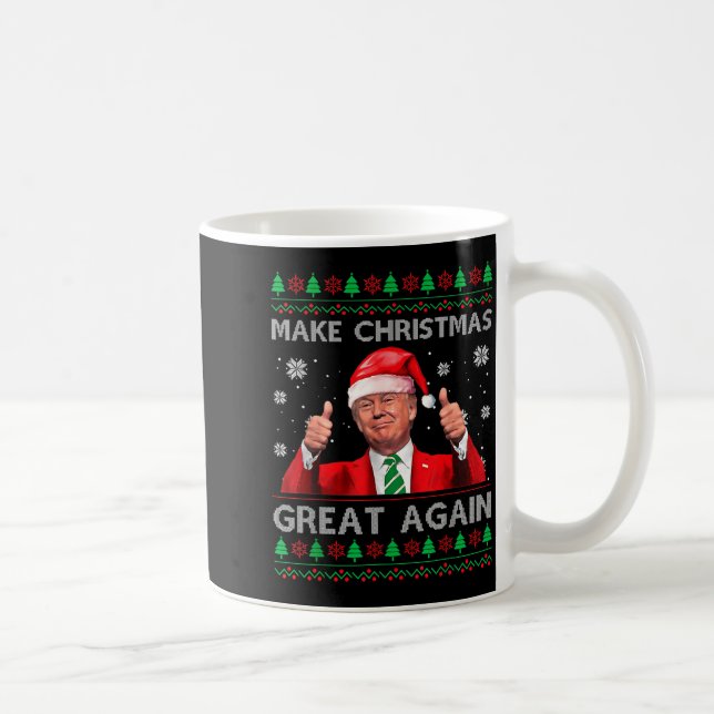 Caneca De Café Make Christmas Great Again Xmas Funny Trump Pajama (Direita)
