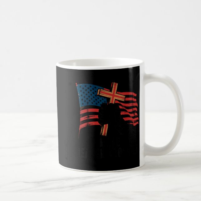 Caneca De Café Make Heaven Crowded Christian Patriotic Cross Amer (Direita)