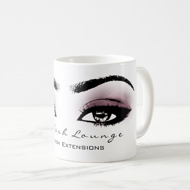 Caneca De Café Makeup Artist Eyelash Extension EggPlant Eye (Frente Esquerda)