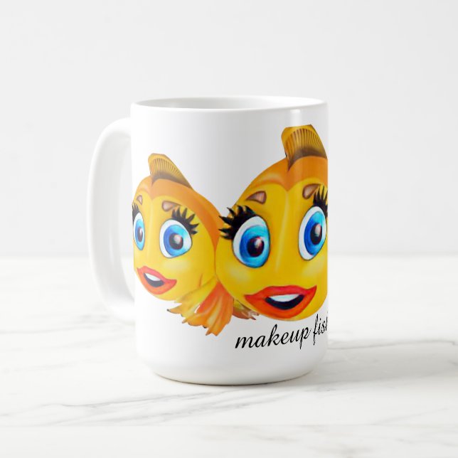 Caneca De Café MAKEUP FISH mug (Frente Esquerda)