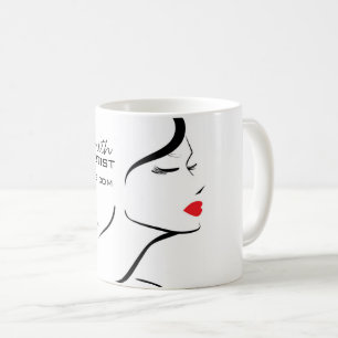 Caneca De Café Makeup Icon Face em lábios brancos pretos