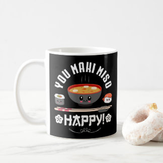 Caneca De Café Maki Miso Happy - Noodles Japoneses Cute Kawaii