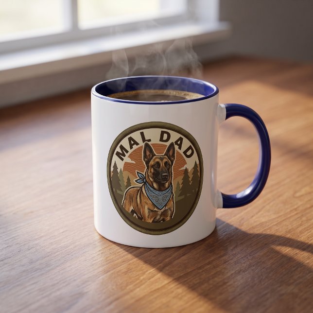 Caneca de Café Mal Dad Belgian Malinois Dad Maliga (Criador carregado)
