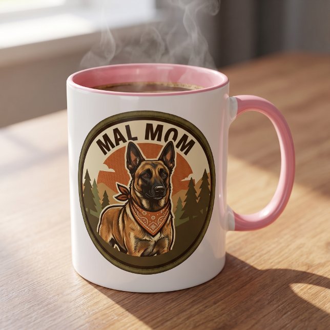 Caneca de Café Mal Mãe Malinois Belga Maligator (Criador carregado)