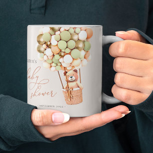Caneca De Café Mal Podemos Esperar! Chuveiro de Bebê Verde Dourad