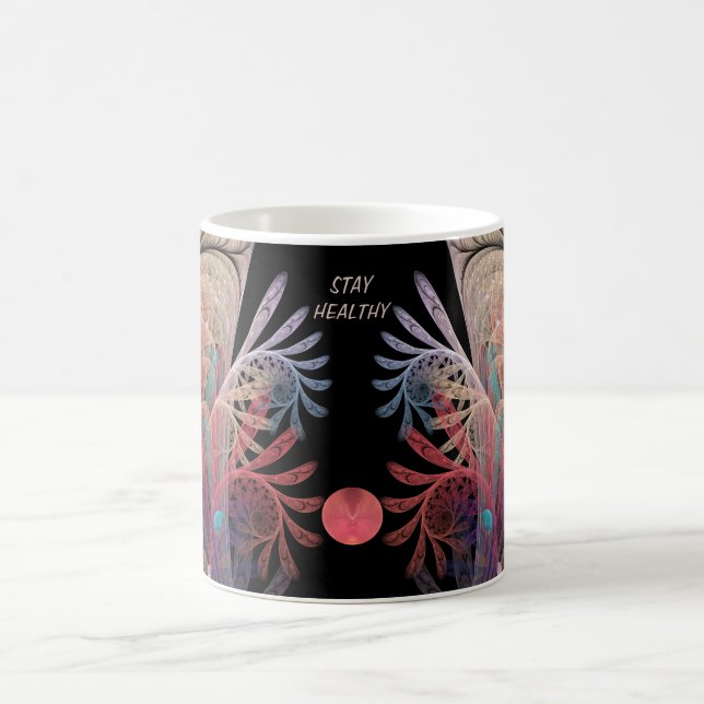 Caneca De Café Malabarismo Abstrato Fantasia Moderna Arte Fractal (Centro)