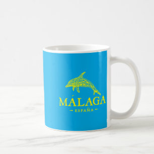 Caneca De Café Malaga Espanha Souvenir de Férias de Golfinho Meni